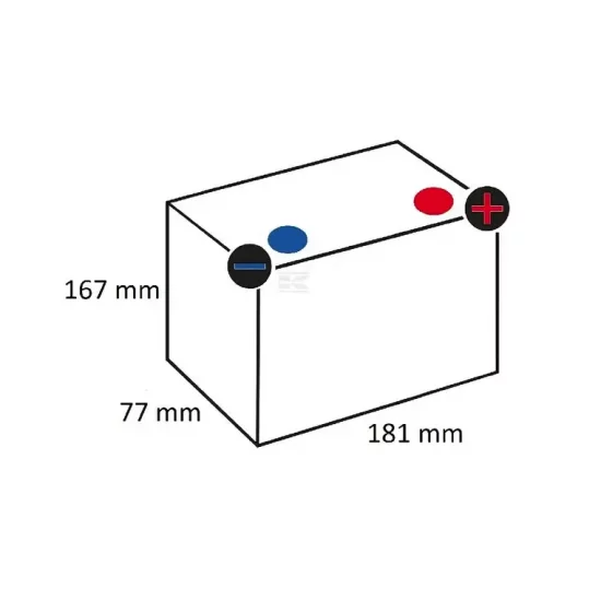 Akumulator KRAMP 12V 18Ah Stiga Honda wymiary 182x77x168mm