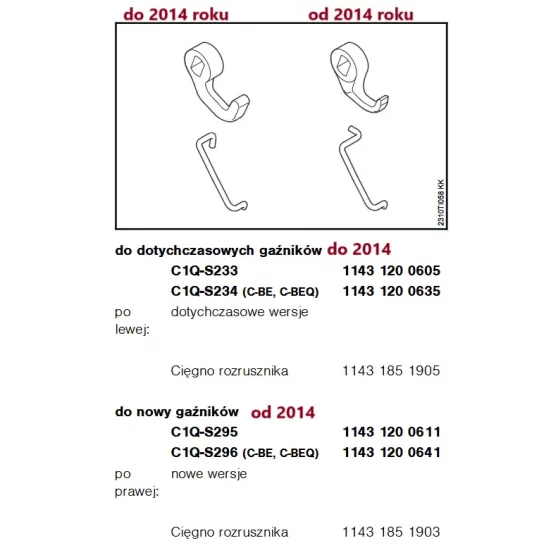 Cięgno sterowania układem rozruchowym pilarek STIHL MS 231 MS 251 do 2014 r