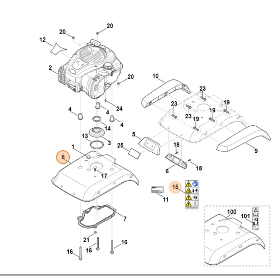 STIHL  Osłona blaszana do glebogryzarki  6241 740 5405