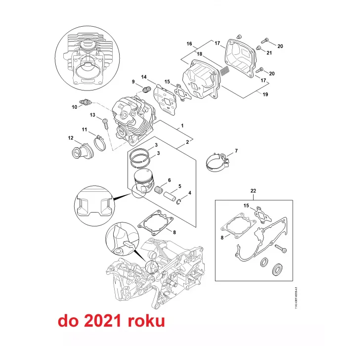 Cylinder, tłumik wydechu spalin do 2021 r