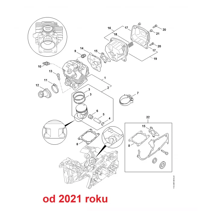 Cylinder, tłumik wydechu spalin od 2021 r