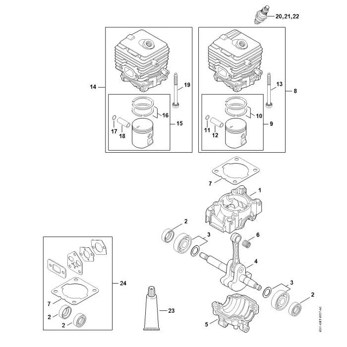 SH 86: skrzynia korbowa, cylinder